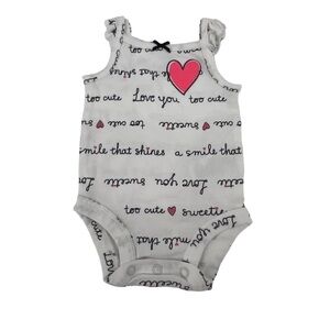 Carter’s Baby White Ruffled Sleeveless Onesie Bodysuit Size Newborn